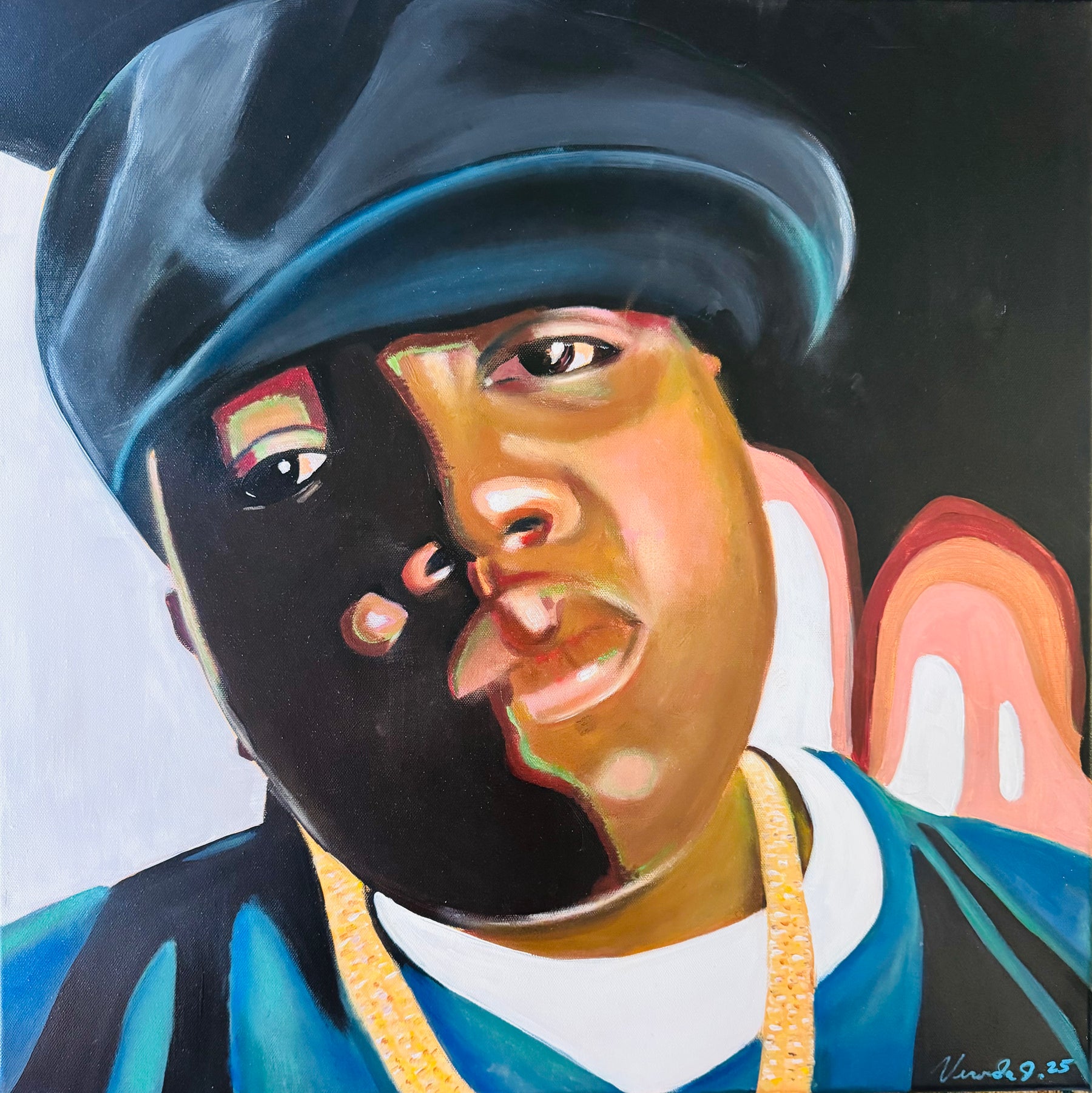 Biggie, acrylic portrait on canvas by Veronda Jones