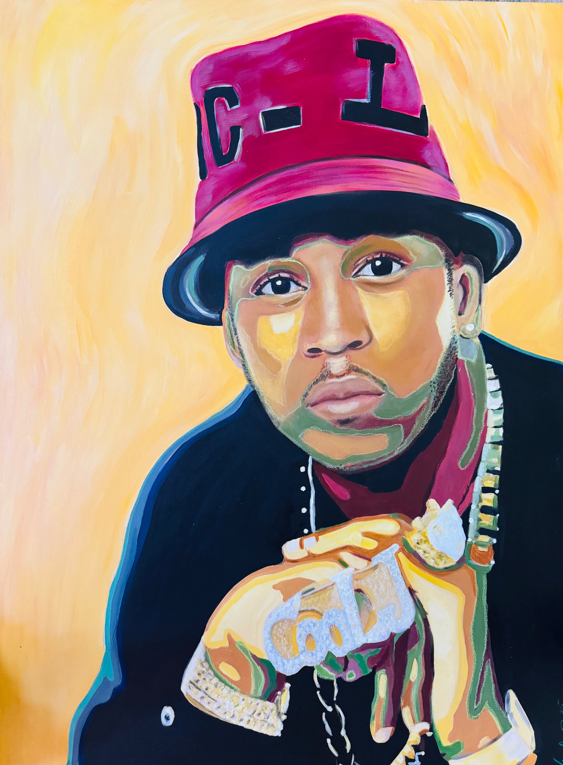 LL Cool J, acrylic portrait on canvas by Veronda Jones